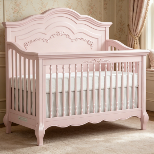 5-in-1 Convertible Crib – Dusty Rose