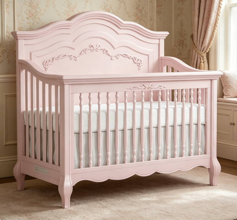 5-in-1 Convertible Crib – Dusty Rose